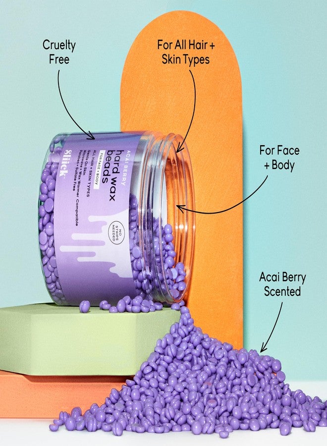 Sliick Hard Wax Beads for Sensitive Skin – Acai Berry, Stripless Waxing Beads for Face & Body Hair Removal, 8 oz - Image 4